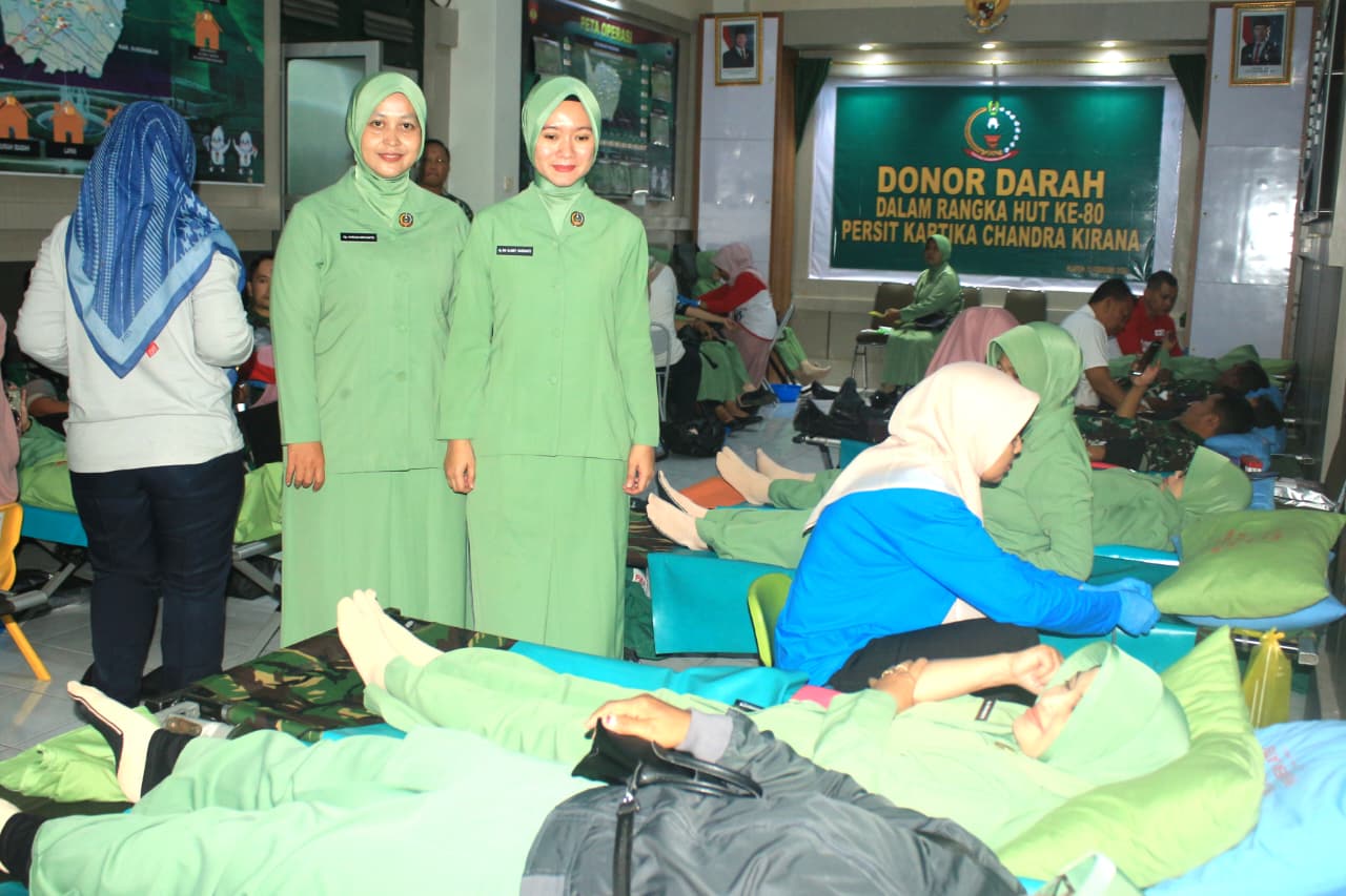 Kodim 0723/Klaten Gelar Donor Darah Sambut HUT Persit KCK ke-80