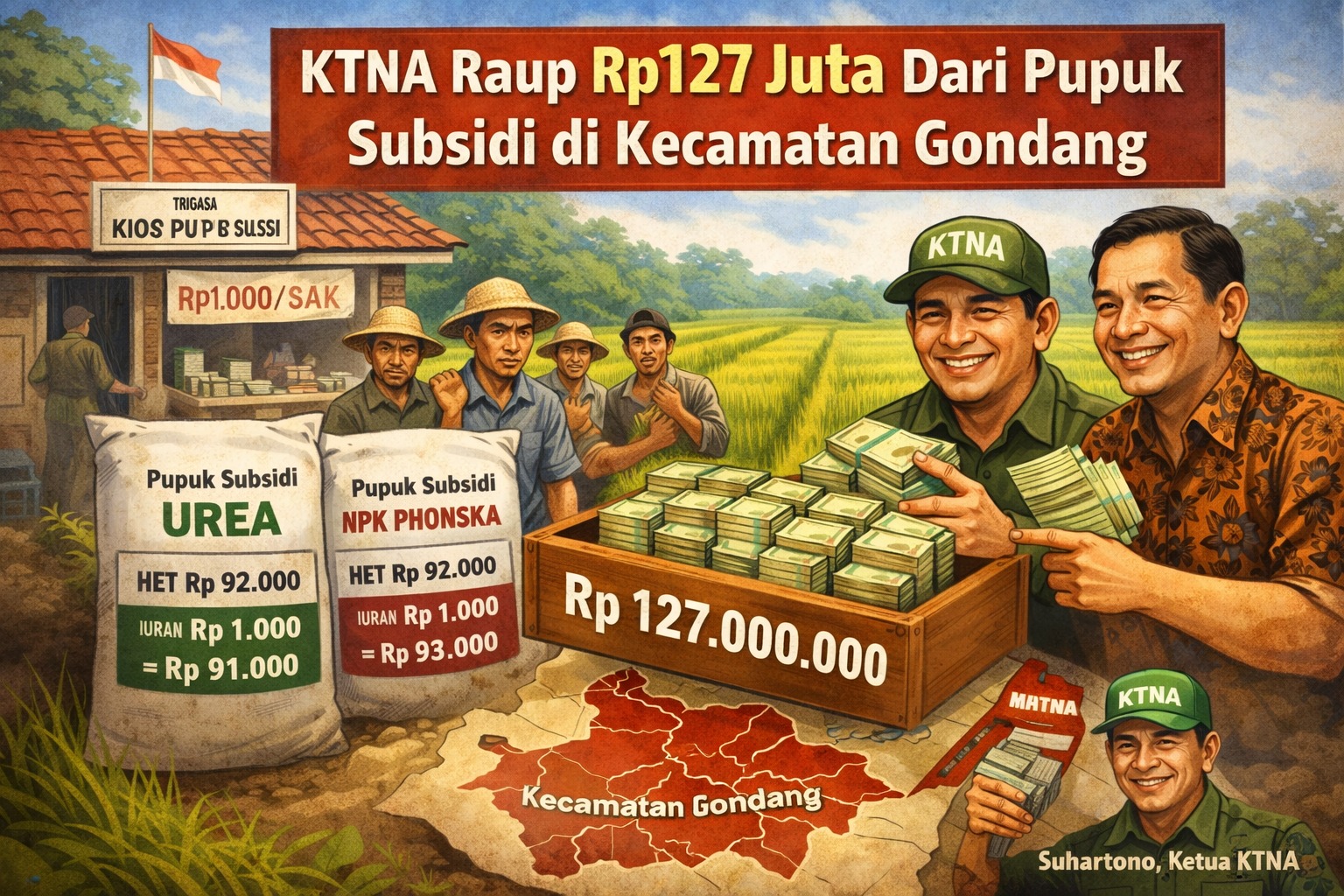 Iuran Terselubung di Balik Pupuk Subsidi: KTNA Gondang Raup Rp127 Juta per Tahun