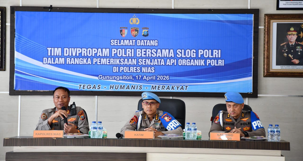 Kapolres Nias Sambut Kedatangan Div Propam Polri Bersama Slog Mabes Polri