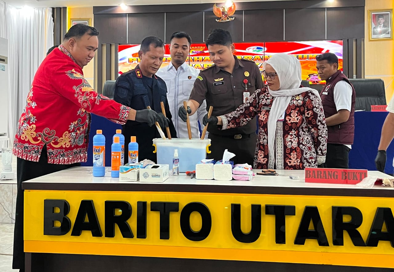 Perkuat Sinergi P4GN, Kalapas Muara Teweh Hadiri Pemusnahan Barang Bukti Narkotika di Polres Barito Utara
