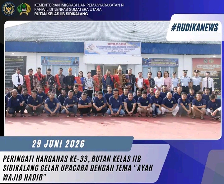 Rutan Sidikalang Tegaskan Ayah Wajib Hadir Saat Peringatan Harganas Ke-33 Nasional