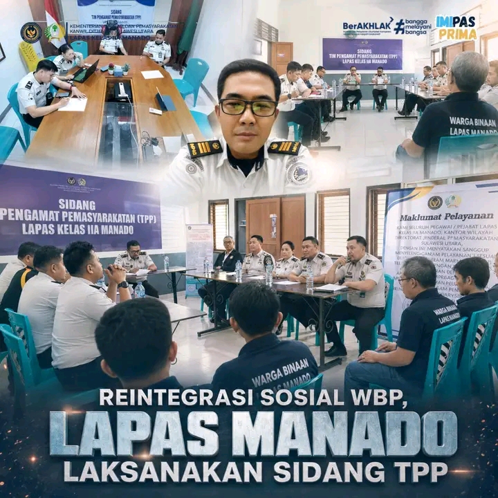 Lapas Manado Gelar Sidang TPP, Percepat Reintegrasi Sosial Warga Binaan