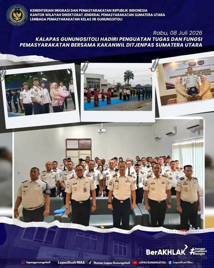 Kalapas Gunungsitoli Hadiri Penguatan Pemasyarakatan, Tegaskan Komitmen Integritas dan Profesionalisme
