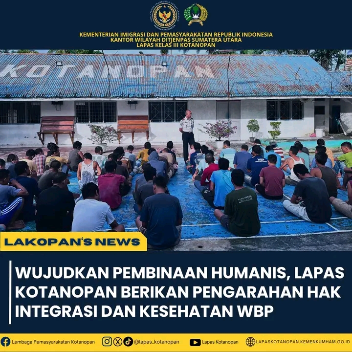 Lapas Kotanopan Perkuat Pembinaan Humanis Lewat Pengarahan Hak Integrasi Warga Binaan