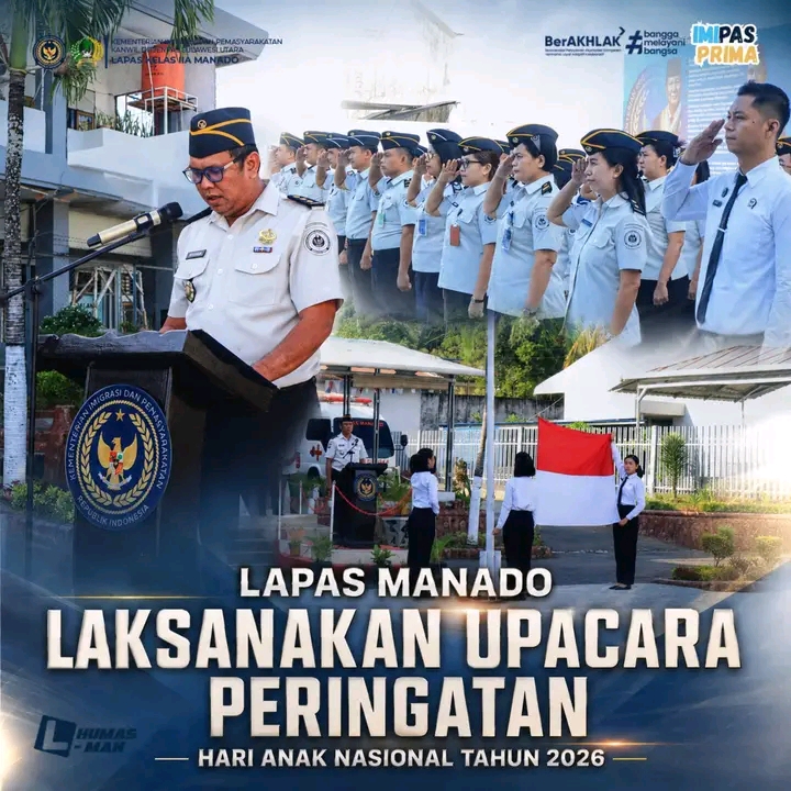 Lapas Manado Khidmat Peringati Hari Anak Nasional 2026 Bersama Seluruh Pegawai