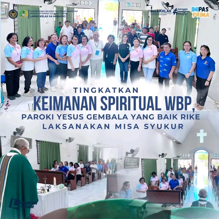 Paroki Yesus Gembala Yang Baik Rike Laksanakan Misa Syukur di Lapas Manado