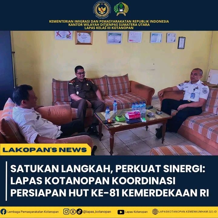 Perkuat Sinergi, Lapas Kotanopan Matangkan Persiapan HUT RI Ke-81