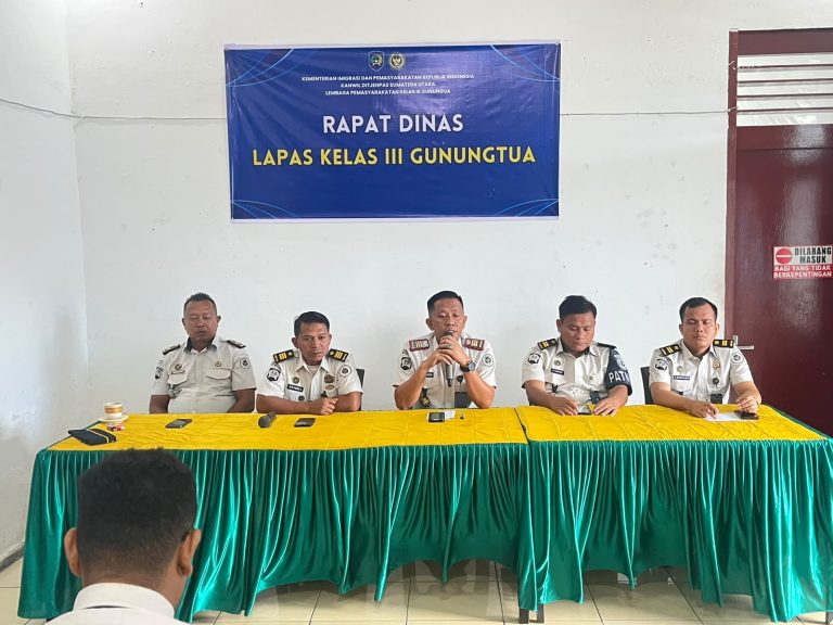 Lapas Gunungtua Perkuat Integritas Melalui Rapat Dinas Seluruh Jajaran Pegawai