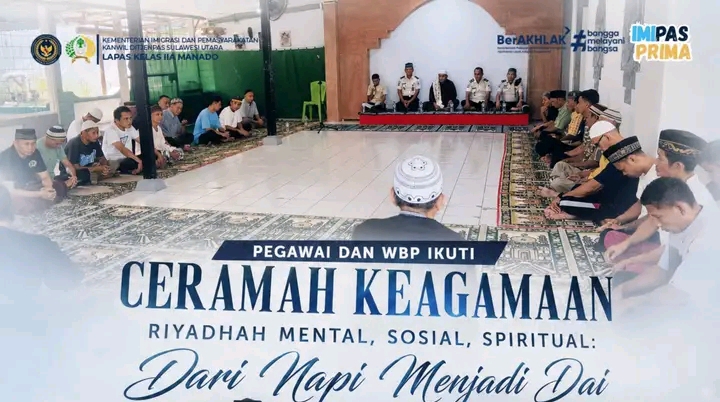 Pembinaan Kepribadian, Pegawai dan WBP Lapas Manado Ikuti Ceramah Keagamaan
