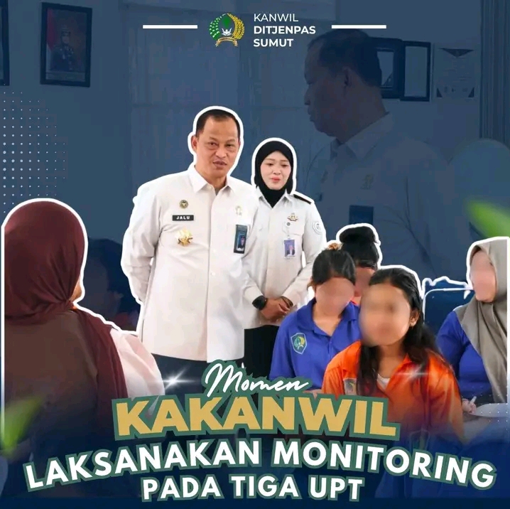 Perkuat Disiplin dan Pembinaan, Kakanwil Ditjenpas Sumut Monitoring Tiga UPT