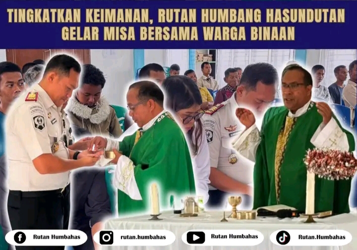 Tingkatkan Keimanan, Rutan Humbang Hasundutan Gelar Misa Bersama Warga Binaan