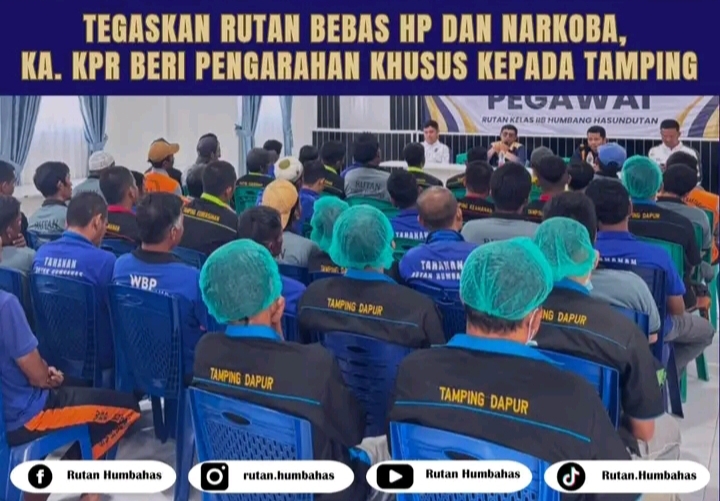 Tegaskan Rutan Bebas HP dan Narkoba, Ka. KPR Beri Pengarahan Khusus Kepada Tamping