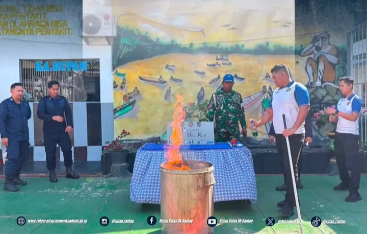 Rutan Rantau Musnahkan Barang Bukti Hasil Razia, Perkuat Keamanan dan Ketertiban