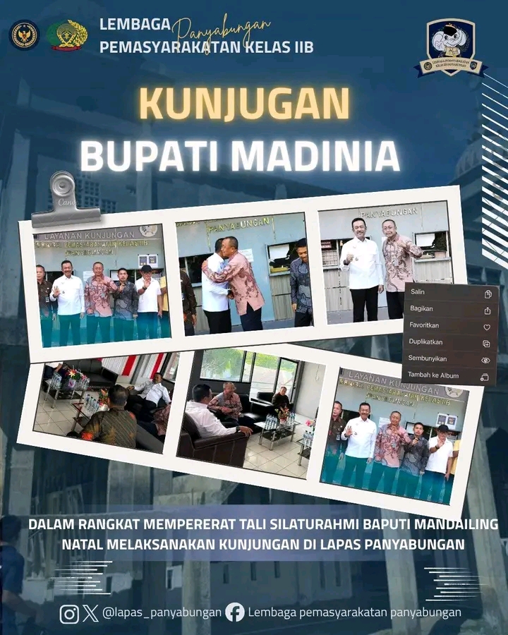 Kalapas Panyabungan Sambut Kunjungan Bupati Mandailing Natal, Perkuat Sinergi Pemasyarakatan