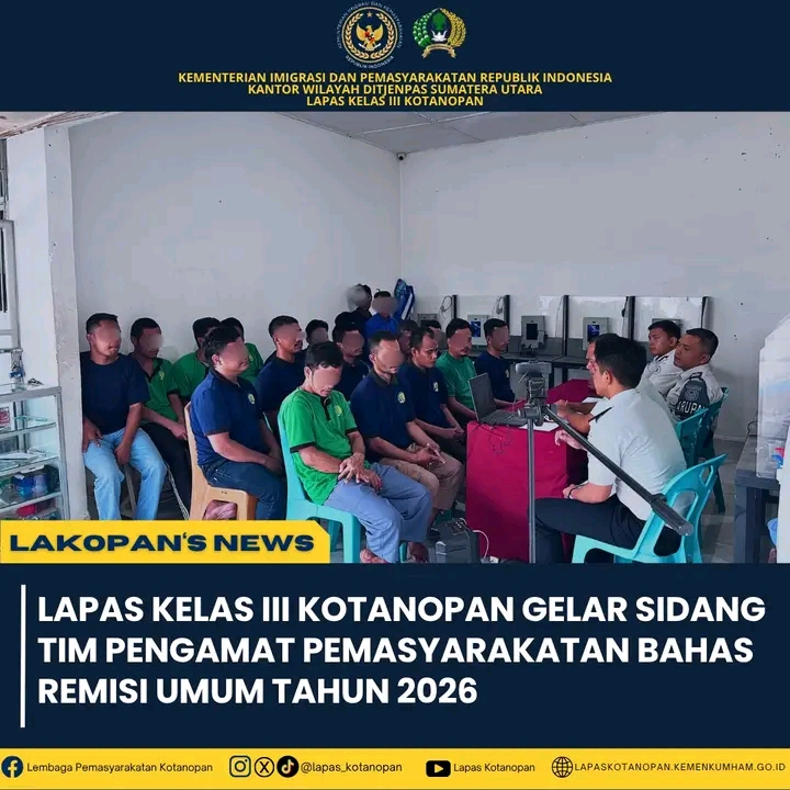 Lapas Kotanopan Gelar Sidang TPP bagi Warga Binaan