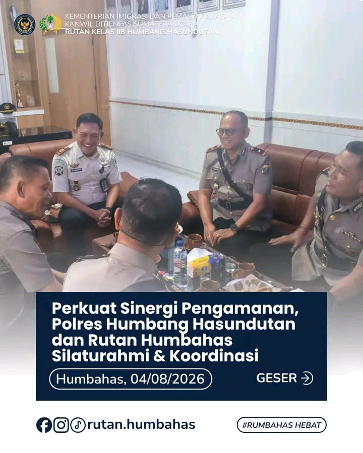 Sinergi Pengamanan, Polres dan Rutan Humbang Hasundutan Gelar Silaturahmi dan Koordinasi