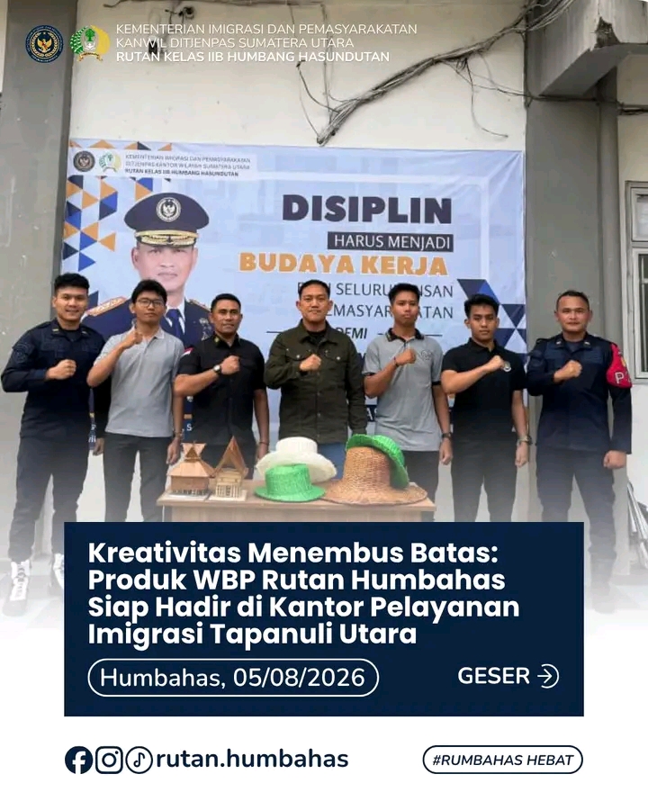 Produk WBP Rutan Humbahas Hadir di Kantor Pelayanan Imigrasi, Bukti Pembinaan Semakin Berkualitas