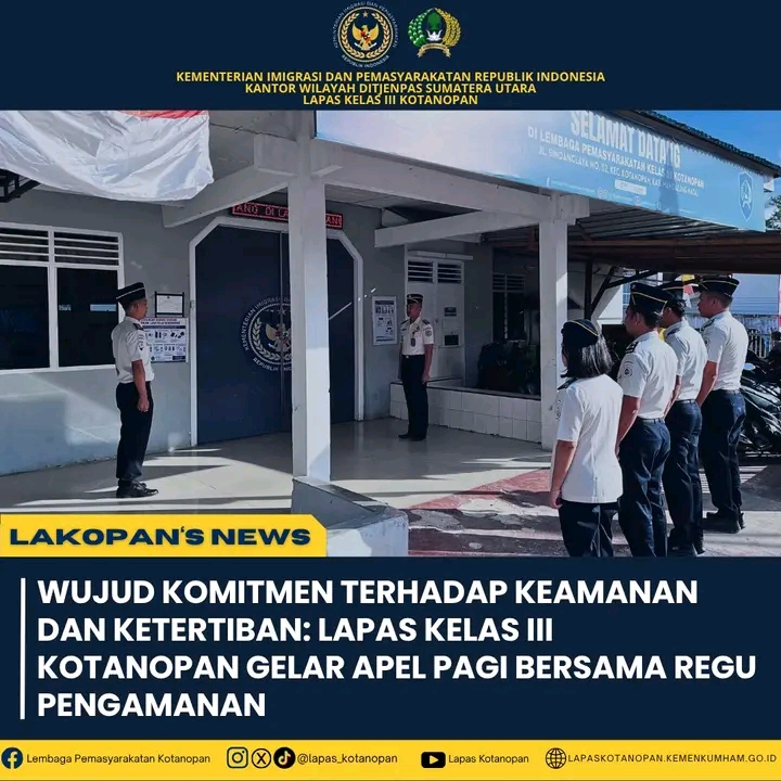 Apel Pagi Lapas Kotanopan Perkuat Disiplin dan Integritas