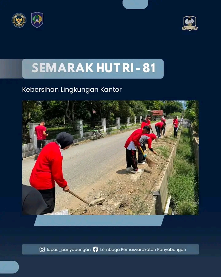 Semarak HUT RI ke-81, Lapas Panyabungan Bersihkan Lingkungan