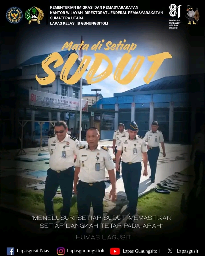 Perkuat Deteksi Dini, Lapas Gunungsitoli Pastikan Keamanan Blok Hunian dan Branggang Tetap Kondusif
