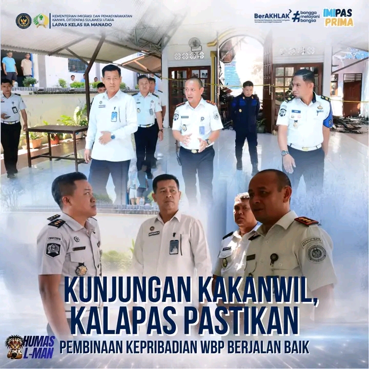 Kunjungan Kakanwil, Kalapas Manado Pastikan Pembinaan Kepribadian WBP Berjalan Baik
