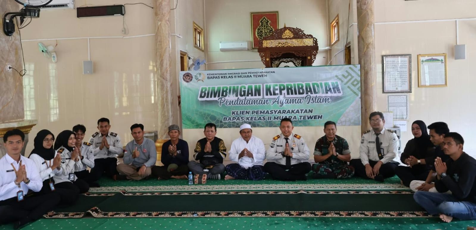 Perkuat Pembimbingan Kepribadian, Bapas Muara Teweh Laksanakan Pendalaman Agama Islam di Masjid Al Firdaus