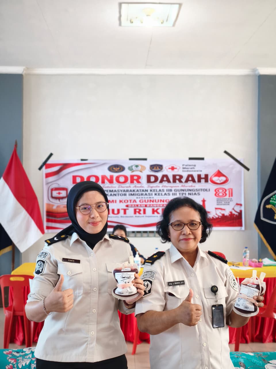 Semarak HUT RI ke-81, Lapas Gunungsitoli dan Imigrasi Nias Donorkan Darah untuk Kemanusiaan