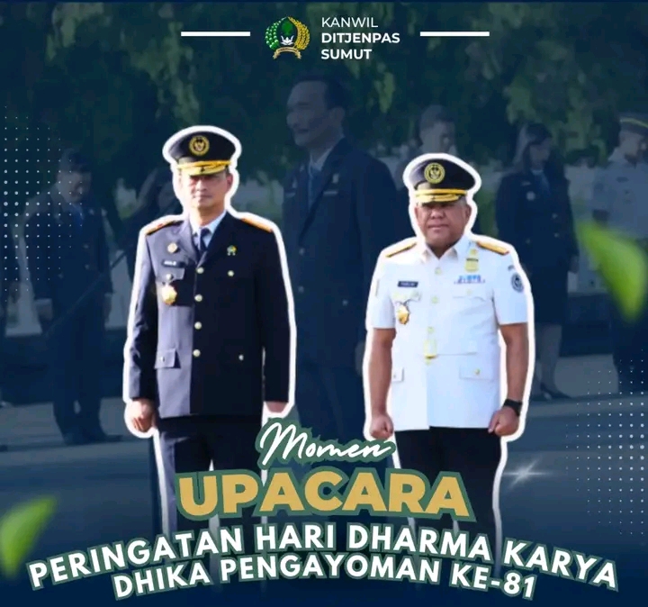 Peringati HDKD Pengayoman ke-81, Kakanwil Ditjenpas Sumut Ikuti Upacara dan Tabur Bunga di TMP