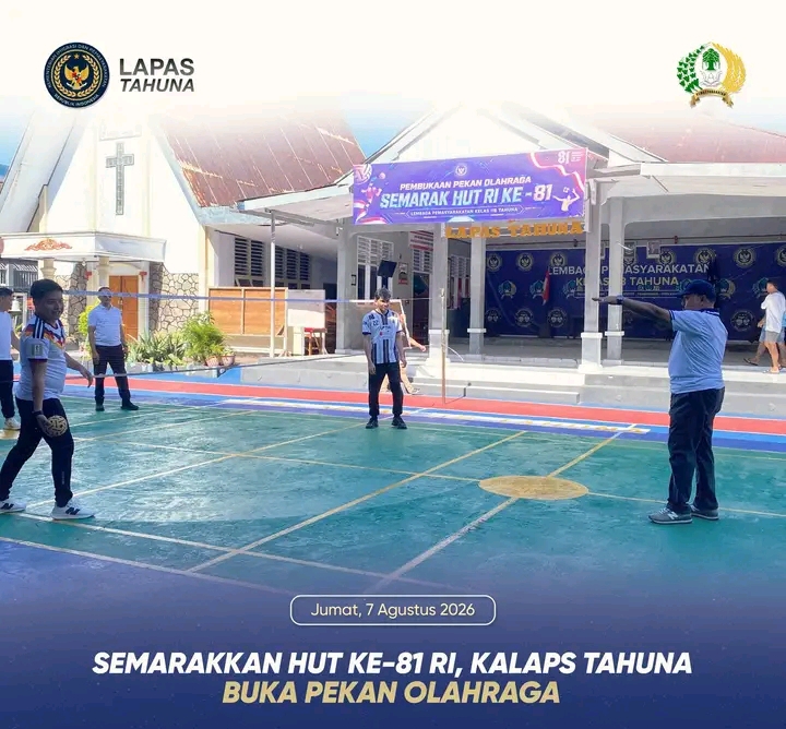 Meriahkan HUT RI ke-81, Lapas Tahuna Gelar Pembukaan Pekan Olahraga