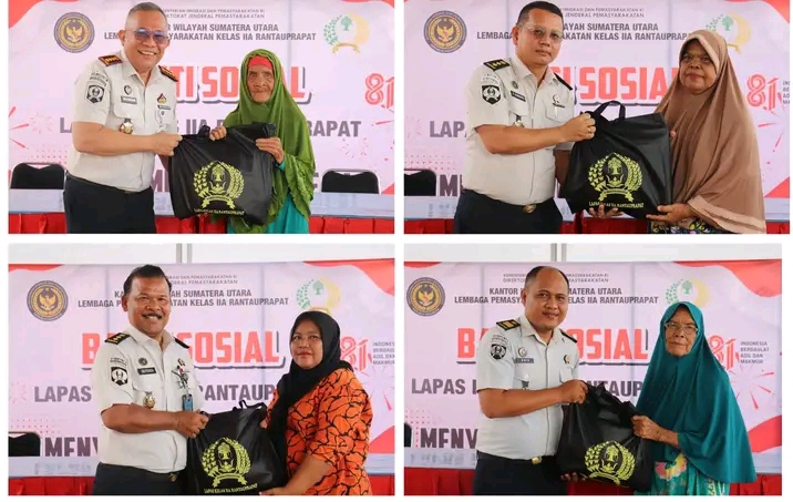 Sambut HUT Kemerdekaan RI ke-81, Lapas Rantauprapat Laksanakan Bakti Sosial
