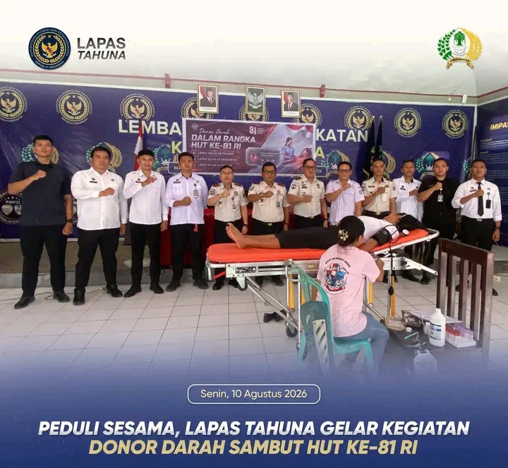 Peringati HUT Kemerdekaan RI ke-81, Lapas Tahuna Gelar Donor Darah