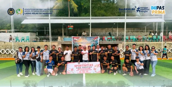 Semarak HUT RI ke-81, Lapas Manado Ikuti Lomba Mini Soccer Antar UPT