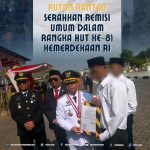 Rutan Rantau Serahkan Remisi Umum HUT ke-81 Kemerdekaan RI kepada Narapidana