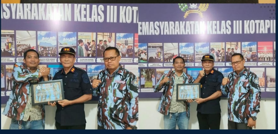 Tuai Apresiasi, Kalapas Kotapinang Terima Piagam Penghargaan