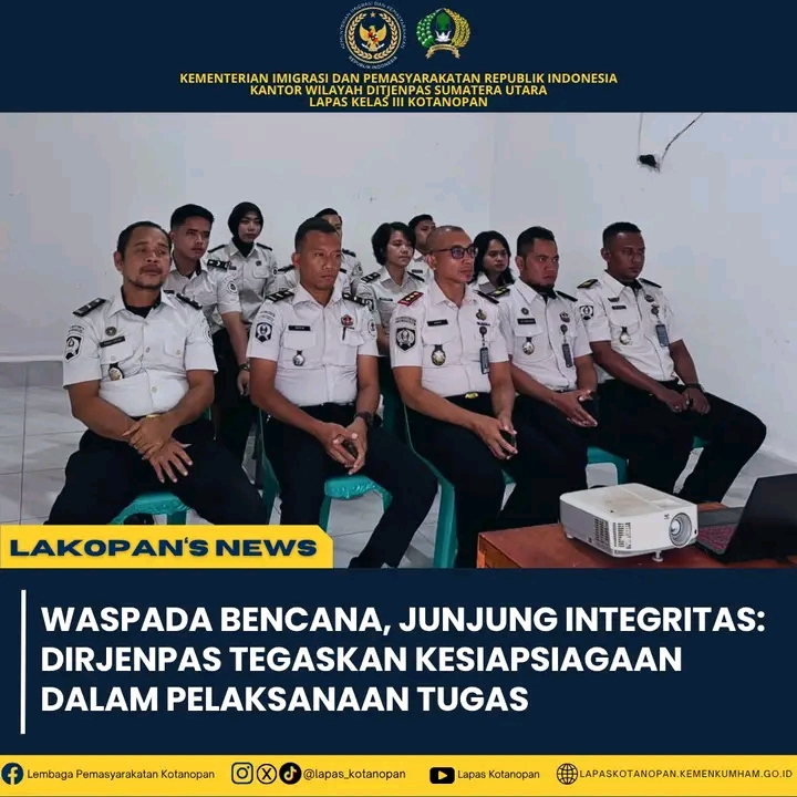 Kalapas Kotanopan dan Jajaran Mengikuti Kegiatan Pengarahan Dirjenpas