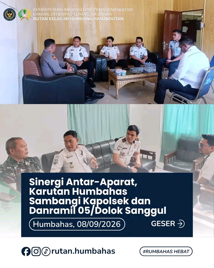 Sinergi Antar APH, Karutan Humbahas Sambangi Kapolsek dan Danramil 05/Dolok Sanggul