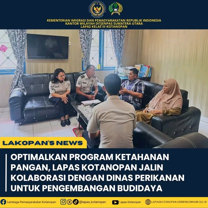 Dukung Ketahanan Pangan, Lapas Kotanopan Kalin Sinergi dengan Dinas Perikanan
