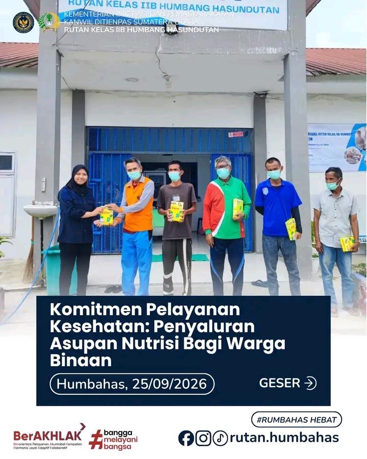 Rutan Humbahas Perkuat Kesehatan WBP Lewat Asupan Nutrisi