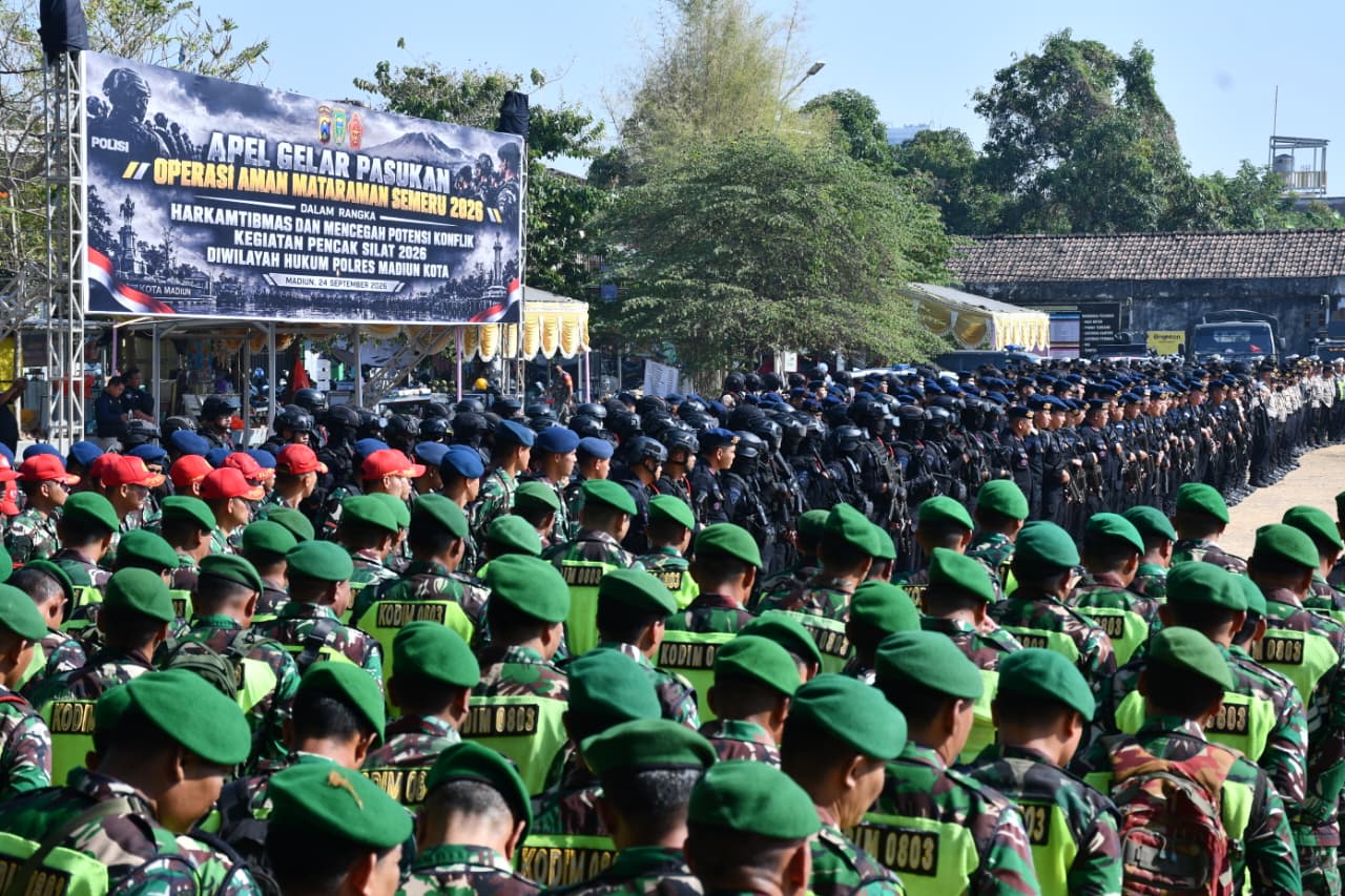 2.500 personel gabungan TNI, Polri apel gelar pasukan Operasi Aman Mataraman Semeru 2026