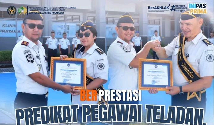 Dua Pegawai Lapas Manado Raih Predikat Pegawai Teladan