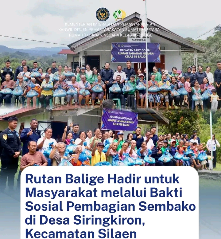 Peduli Sesama, Rutan Balige Gelar Bakti Sosial di Kecamatan Silaen