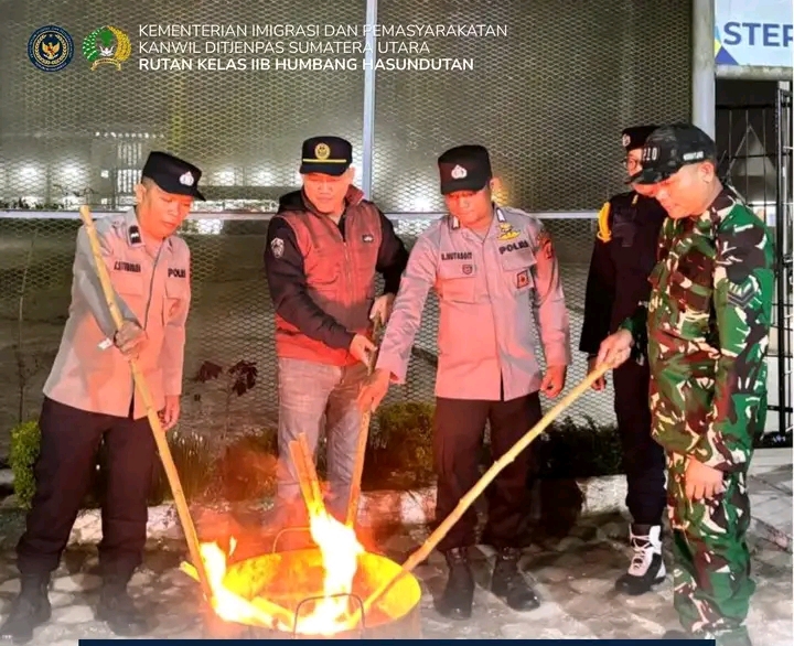 Perkuat Keamanan, Rutan Humbahas Gelar Razia Gabungan Blok Hunian Bersama TNI-POLRI