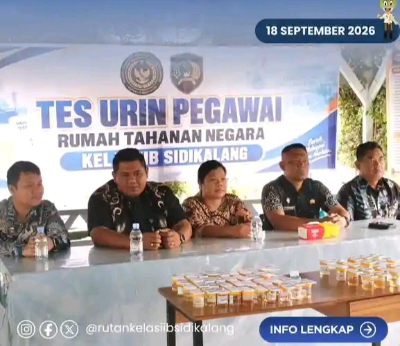 Rutan Sidikalang Melaksanakan Kegiatan Tes Urine bagi Pegawai dan WBP