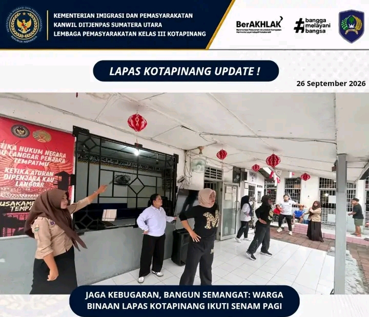 Senam Pagi Lapas Kotapinang Jaga Kebugaran Warga Binaan