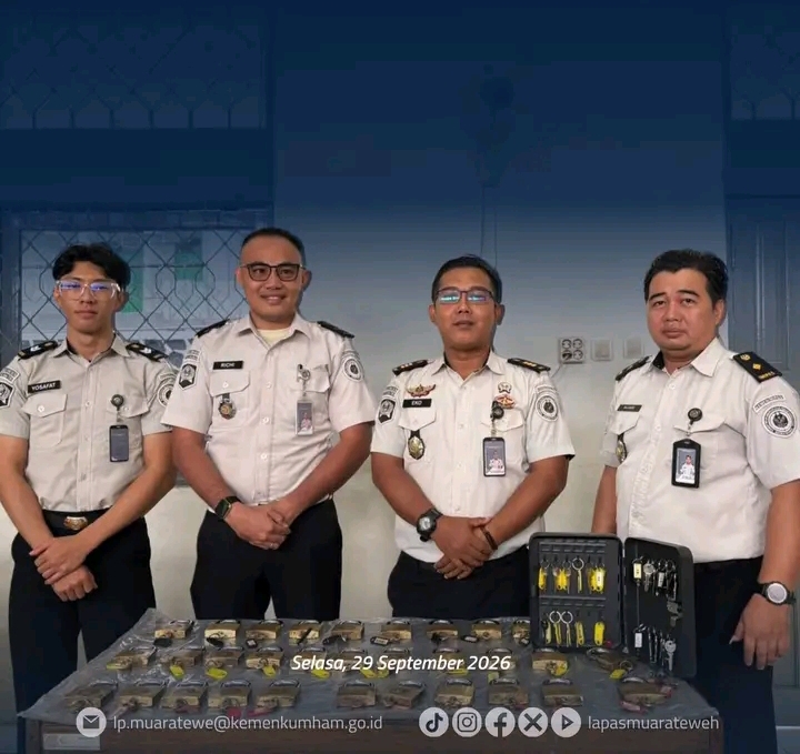 Perketat Keamanan, Jajaran Kamtib Lapas Muara Teweh Rutin Lakukan Rolling Gembok