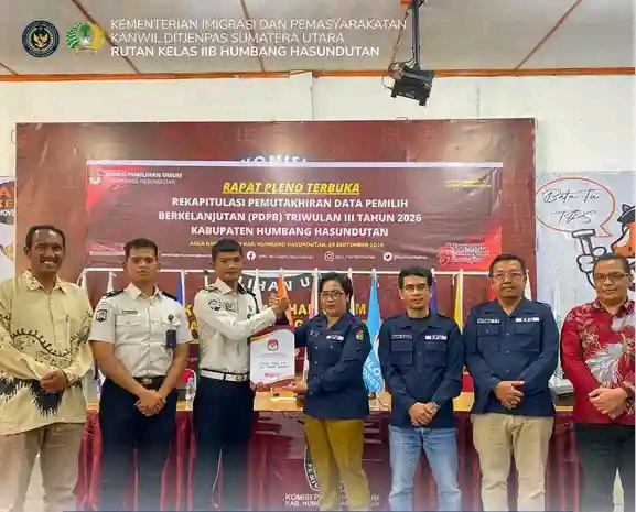 Rutan Humbang Hasundutan Ikuti Rapat Pleno Terbuka Rekapitulasi PDPB Triwulan III
