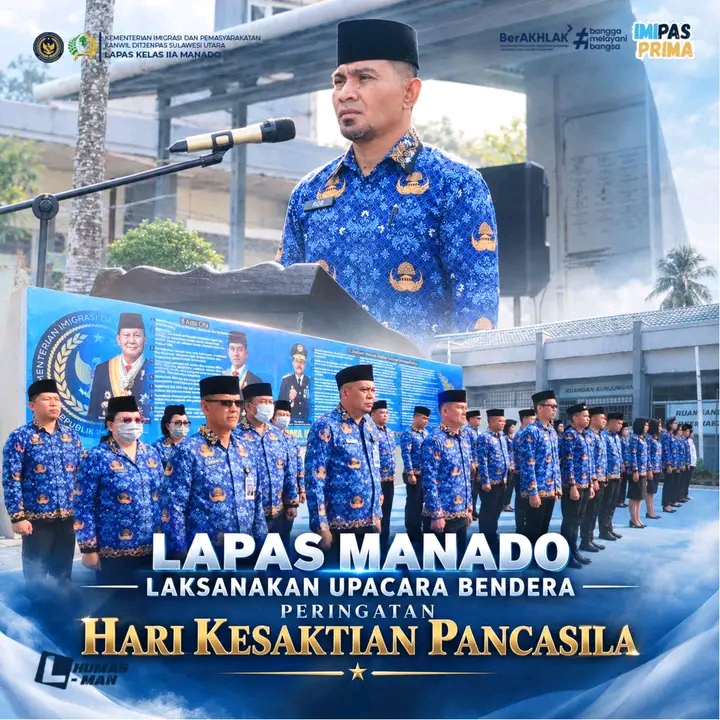 Peringatan Hari Kesaktian Pancasila, Lapas Manado Laksanakan Upacara Bendera