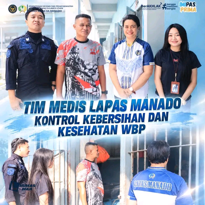 Tim Medis Lapas Manado Kontrol Kebersihan dan Kesehatan WBP