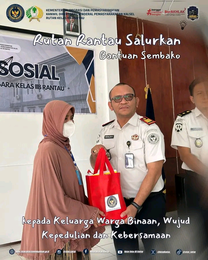 Kepedulian Nyata! Rutan Rantau Salurkan Sembako untuk Keluarga Warga Binaan